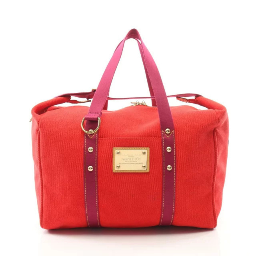 Louis Vuitton Sac Weekend Boston Bag Canvas Antigua Red